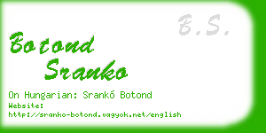 botond sranko business card